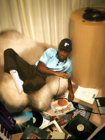 Tyler, The Creator- Fanart (background is part illustration and part photo-editing)